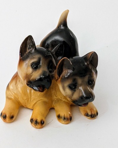 Vintage Hard Plastic German Shepherd Puppies Dogs ...