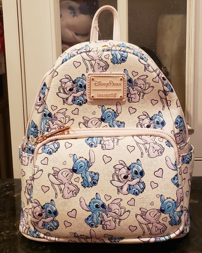 【Loungefly】ディズニー スティッチ＆エンジェル バックパック WondaPop Disney Stitch & Angel Hug It Out Mini Backpack