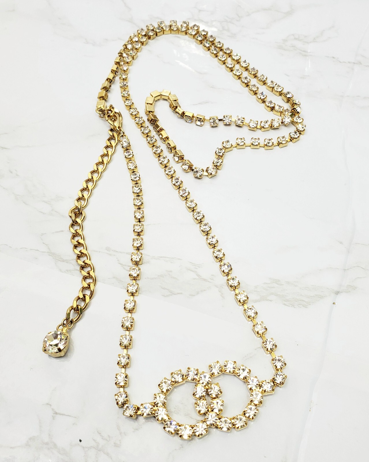 Sparkling Crystal Encrusted Gold Tone 37