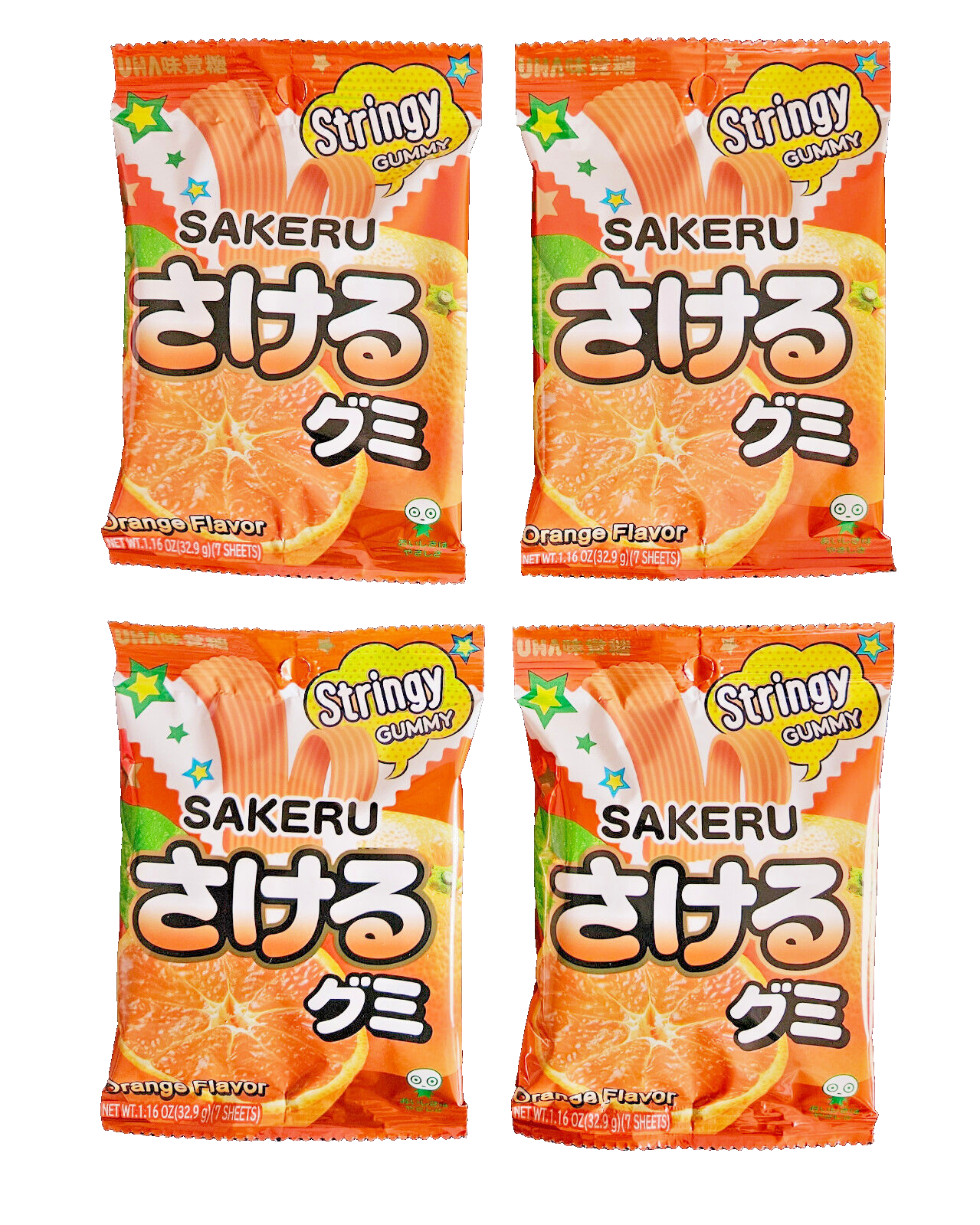 UHA Mikakuto Japanese Sakeru Orange Gummy Candy 7 Pieces