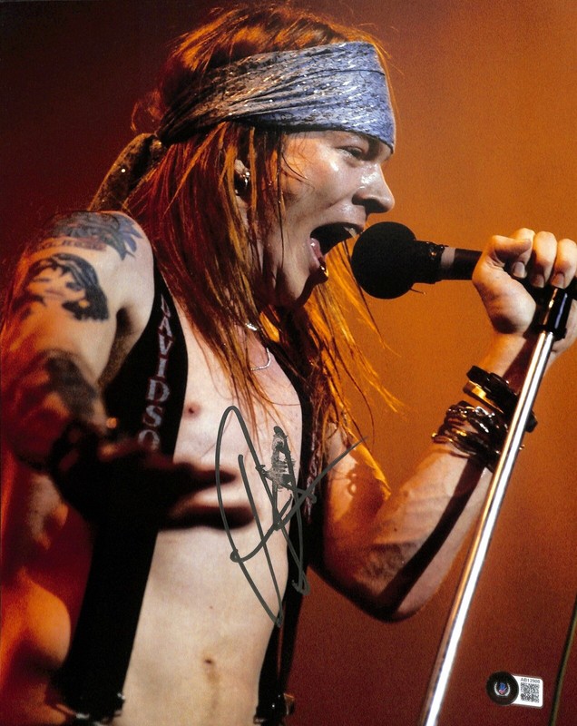 GUNS N' ROSES フレーム入り写真 495枚限定 Axl Rose Axl Rose Signed Pre Printed Autograph A4 Photo Gift For a