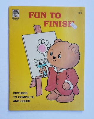 VINTAGE 1989 FUN TO FINISH ~PICTURES TO COMPLETE AND FOLLOW~ BY MERRIGOLD PRESS