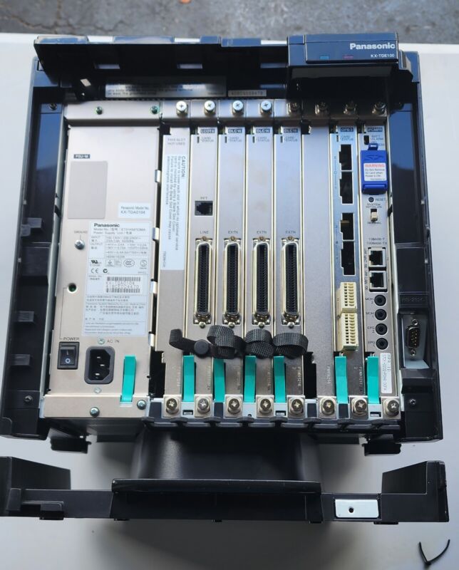 Panasonic KX-TDE100 IP PBX  with PSU-S, IPCMPR, OPB3, 3x DLC16, LCTO8