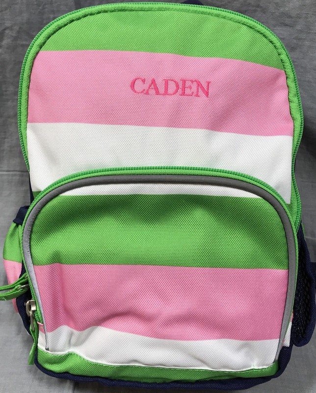 Pottery Barn Kids Pink Green Stripe Fairfax Pre K Backpack Caden