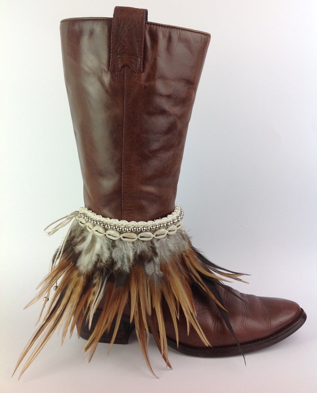 White Boho Luxe Cowgirl Shell Feather Necklace Festival Rave Dance Party Tiara