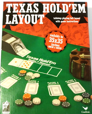 Texas Hold Em Table Top Cover Unfolds to 35 x 35''  Felt by Cardinal Game Sealed