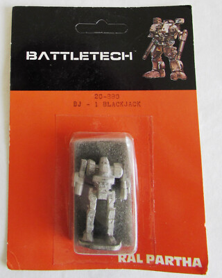 Battletech BJ-1 BlackJack Orange Blister 20-880 Ral Partha FASA 1986 Mechwarrior