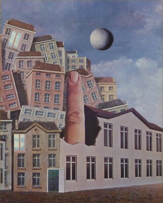 Original Signed Surrealist Montage by Mary Helen Horty - The Second Finger 9x12''