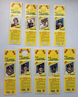 1982 Topps Squirt Single Panels (9) Scratch Off Game - Rose Fisk Winfield Reggie