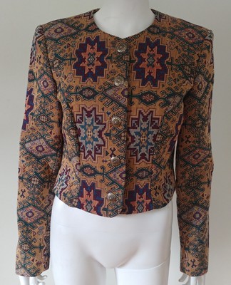 90 Vintage Rodeo Boho Western Equestrian Aztec Riding tapestry show jacket L