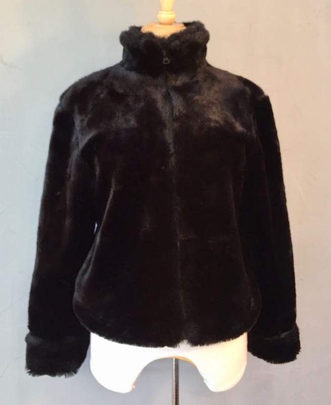 KIDS GAP Girls Black Faux Fur Cozy Jacket Coat NWOT Size XXL 14/16