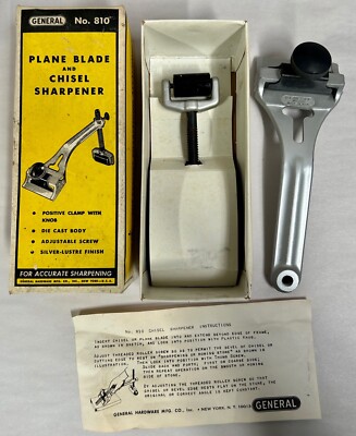Vintage General No 810 Plane And Chisel Blade Sharpener Original Box (A9)