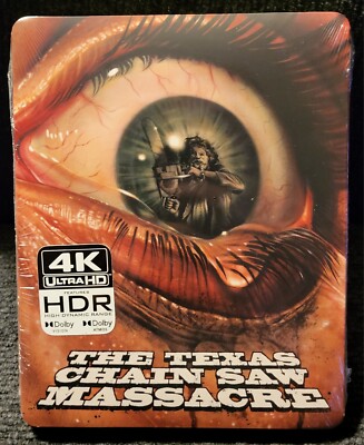THE TEXAS CHAIN SAW MASSACRE 4K Ultra HD Blu-ray ORIGINAL CHAINSAW! w/Slipcover