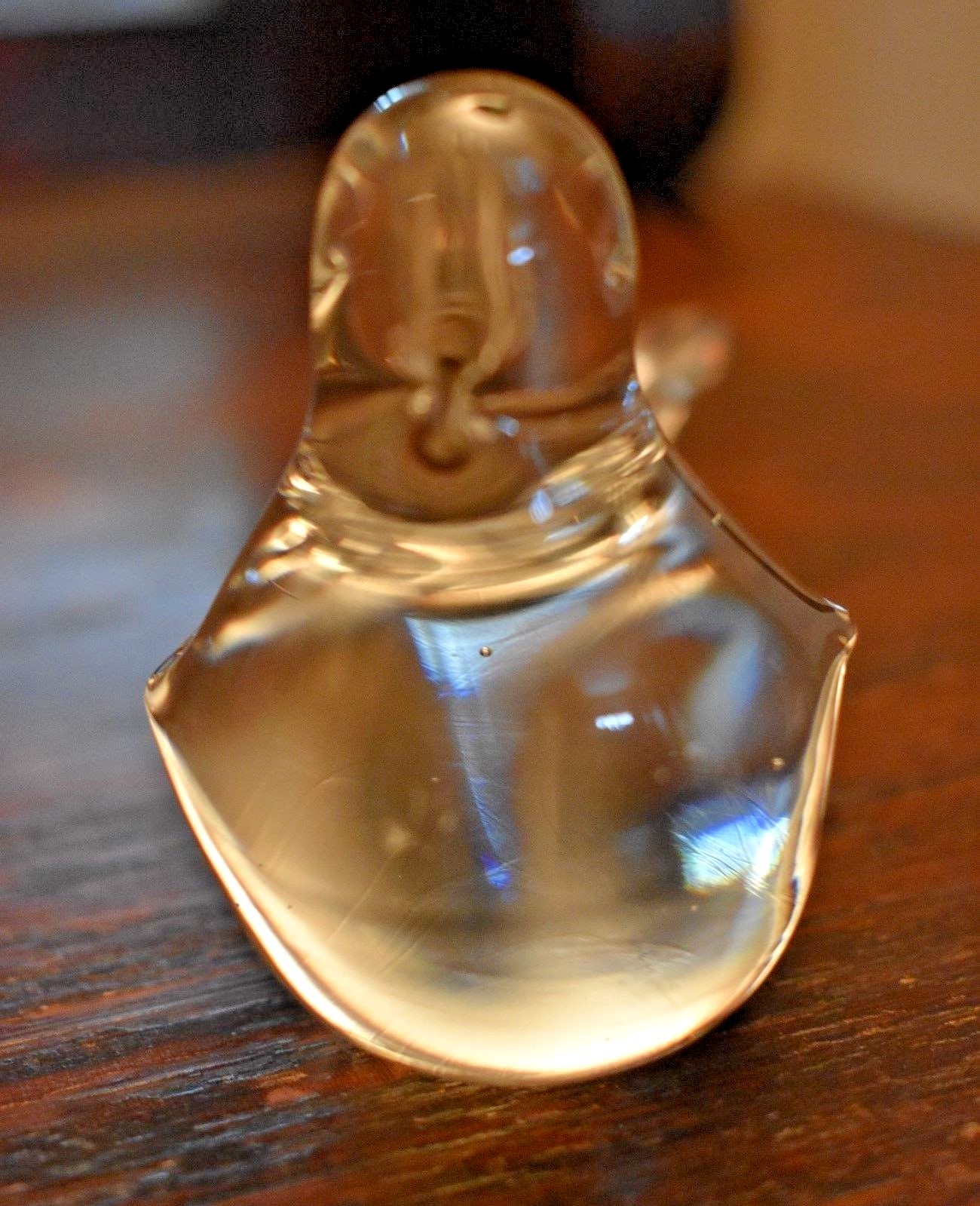 Clear Glass Bird Paperweight Figurine 2.75 in. tall 4.5 in. long 2 in. wide