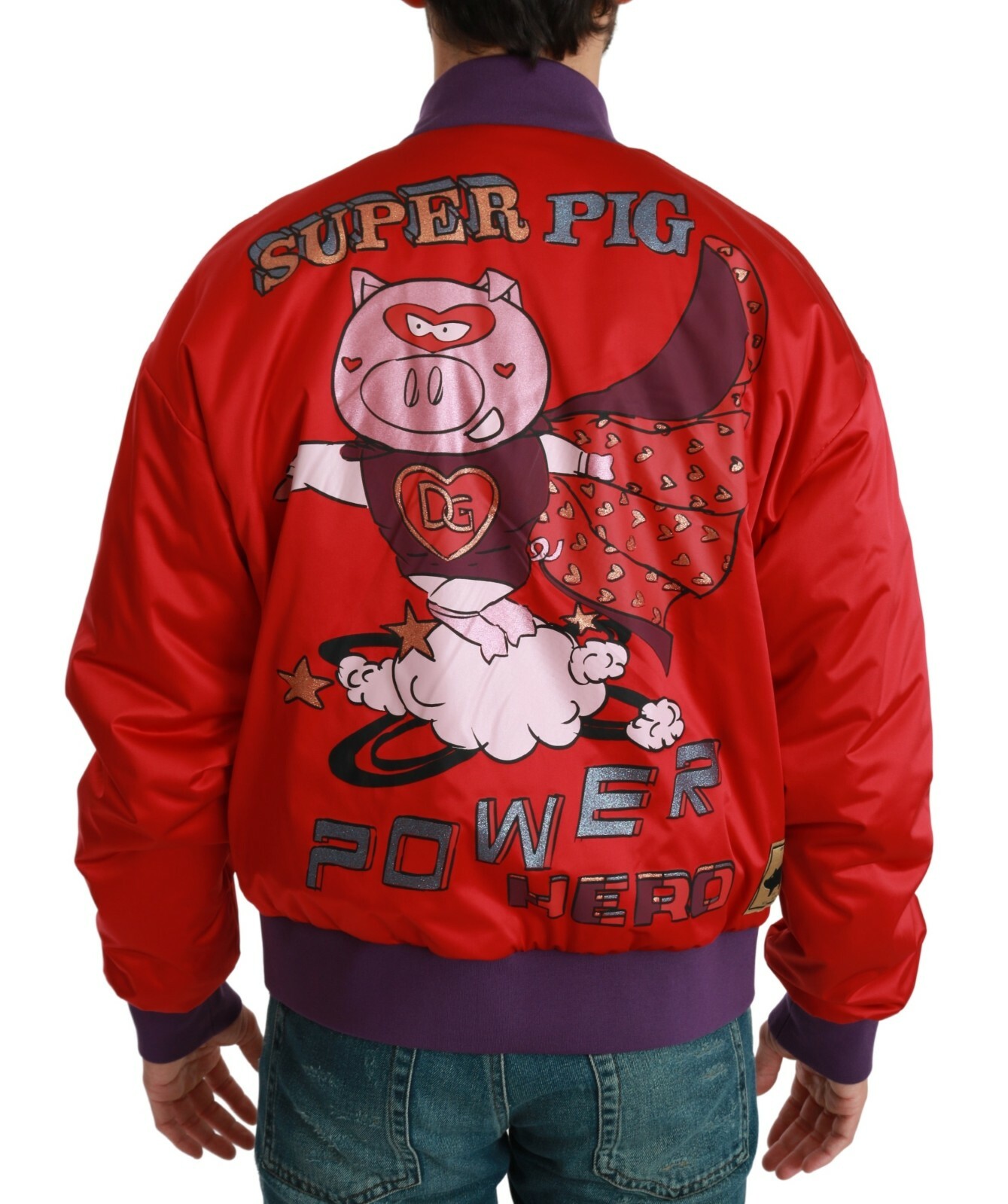 Pre-owned Dolce & Gabbana Jacket Red Year Of The Pig Bomber It48 / Us38 / M Rrp $1600