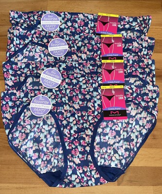 4-Maidenform Barely There Bikini, #DMBTBK, 4 Floral Navy & size MED/6 NWT