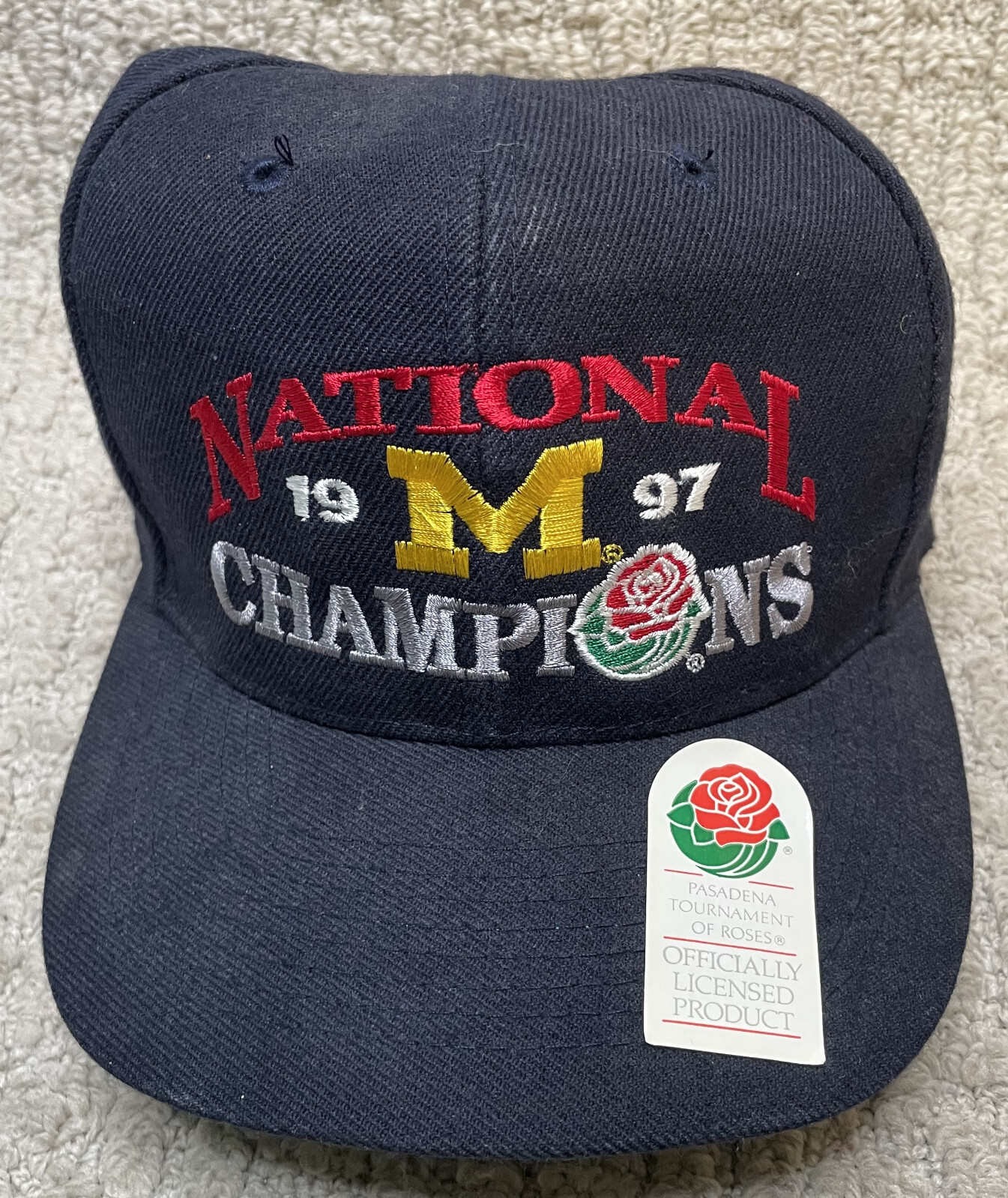 VTG NEW 1997 Michigan University Wolverines Rose Bowl Snapback Hat