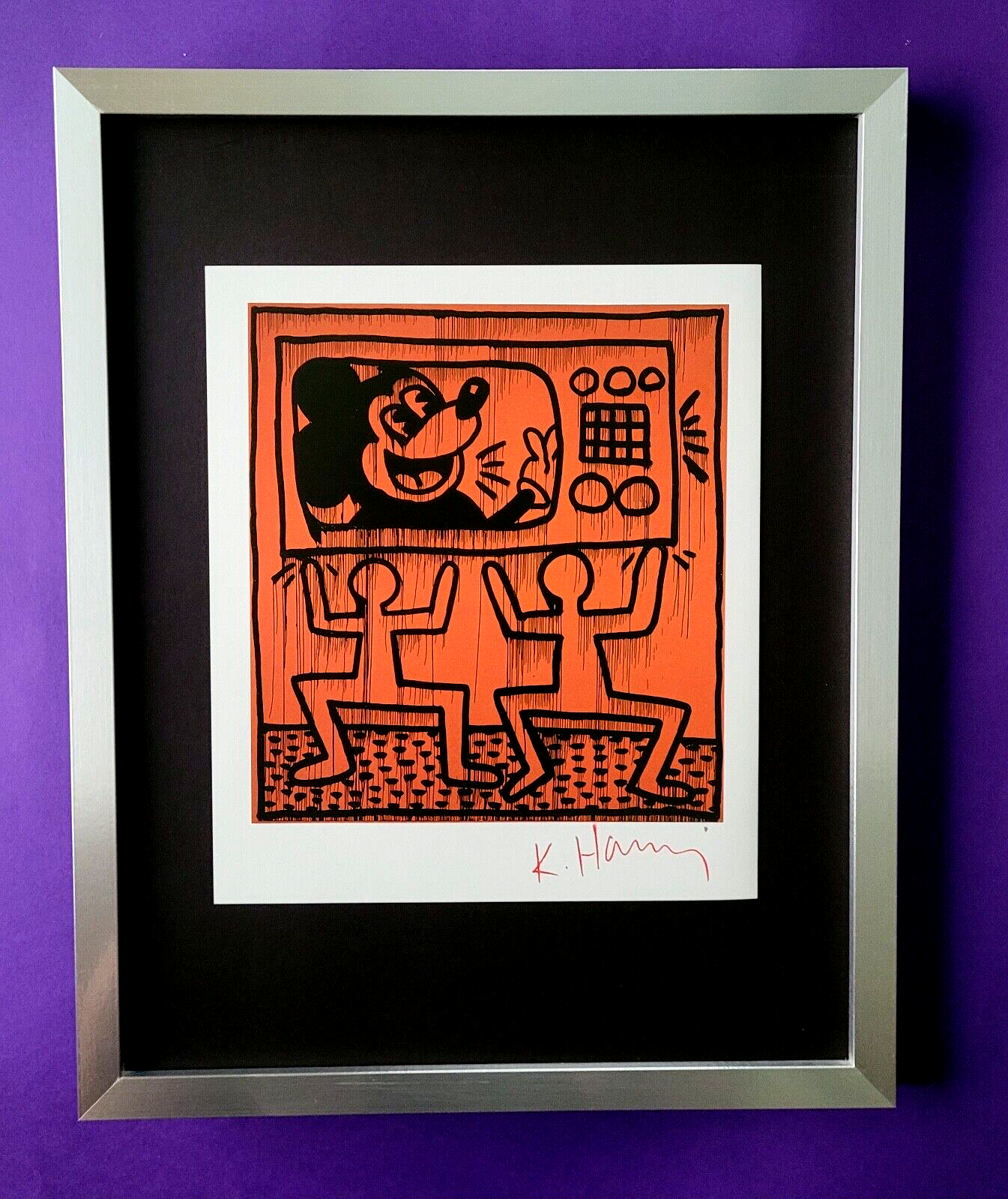 Keith Haring 立体額縁 額縁付き] キース・ヘリング「Untitled (be mine), 1987」アート