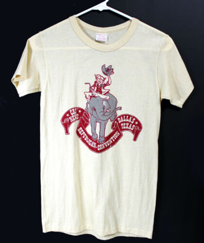 Vintage Republican Convention Dallas T Shirt CBS News Graphic Elephant Mens S