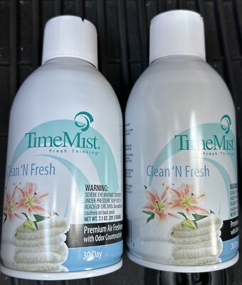 (2) TimeMist Clean N' Fresh Premium Metered Air Freshener 33-2502TMCA