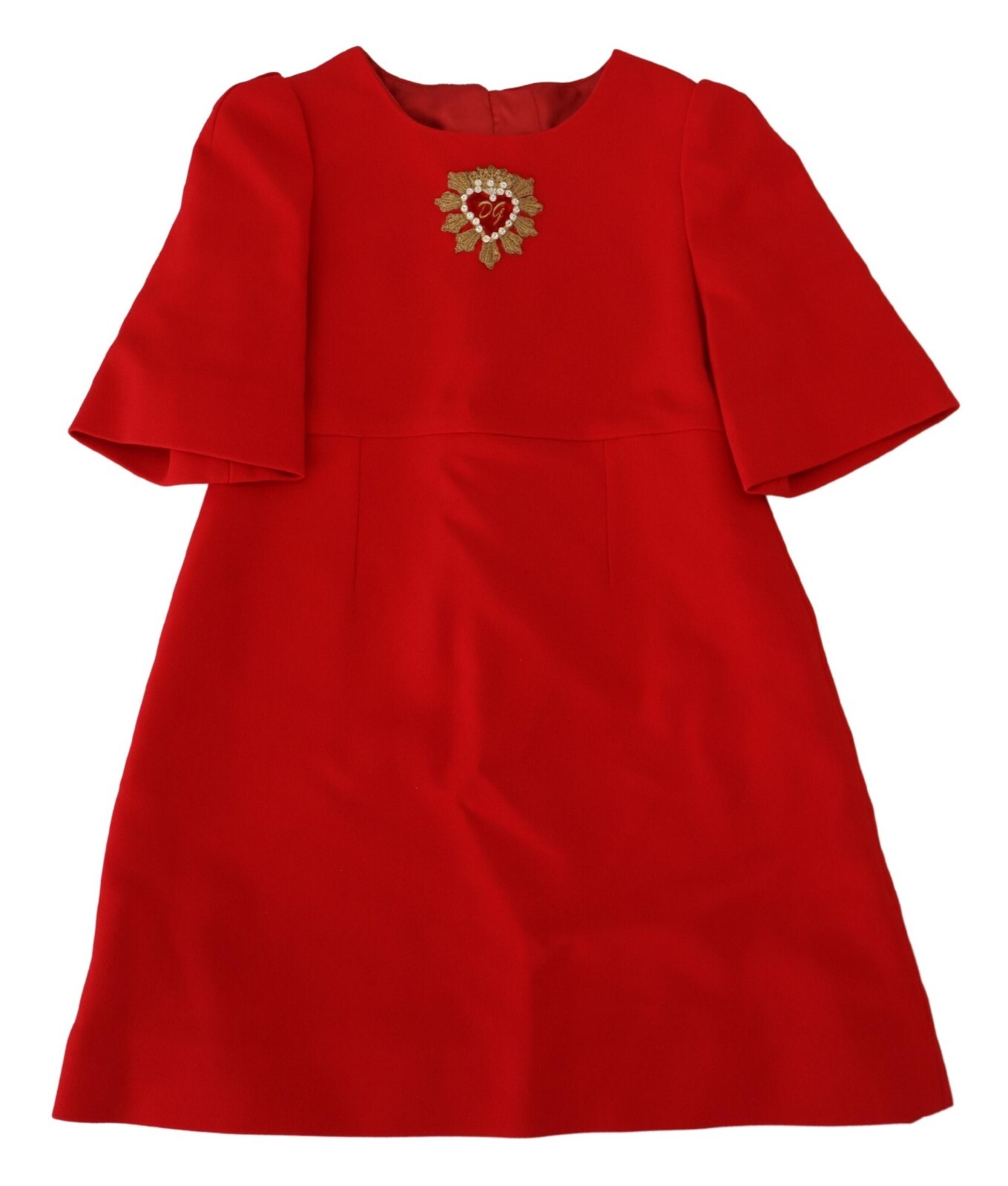 

DOLCE - GABBANA Детское платье А-силуэта из вискозы красного цвета с нашивкой Sacred Heart s.Tag 3 670usd, Красный