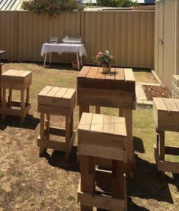 Cocktail Bar pallet tables and stool sets for sale 4 sets ...