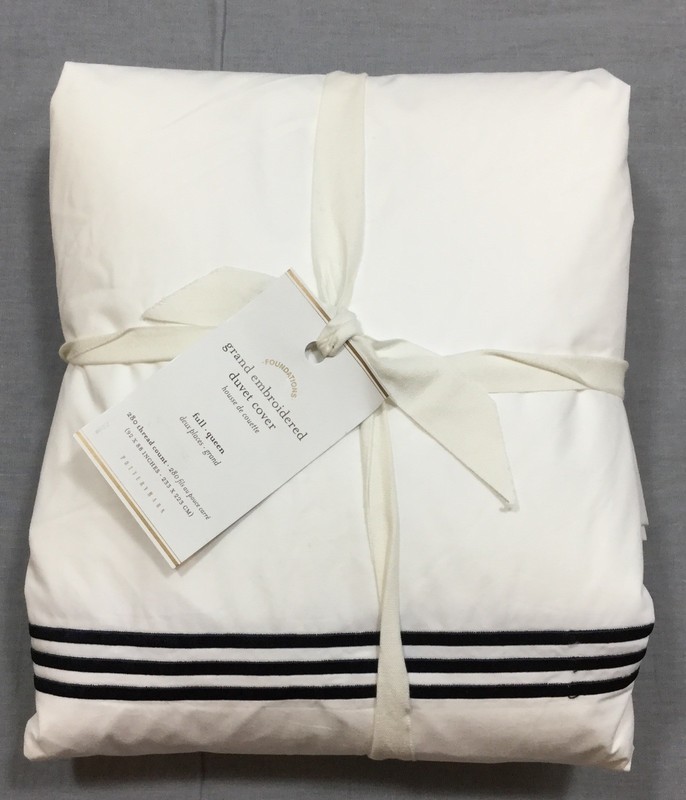 Pottery Barn Midnight Grand Embroidered Full Queen Duvet Cover Ebay