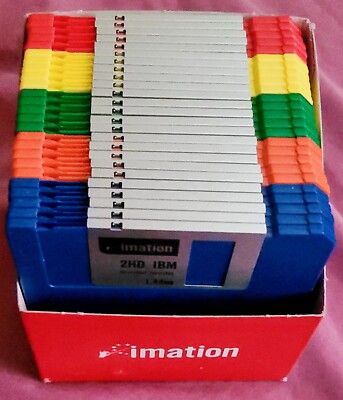25 Pack Imation IBM Formatted 1.44 MB Rainbow Diskettes - Floppy Disk