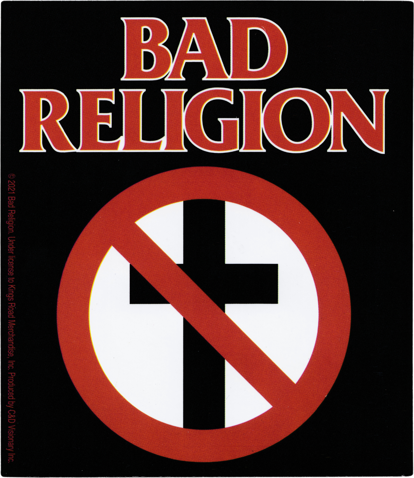 Sticker - Bad Religion Crossbuster Anti Cross Punk Rock Music Band 