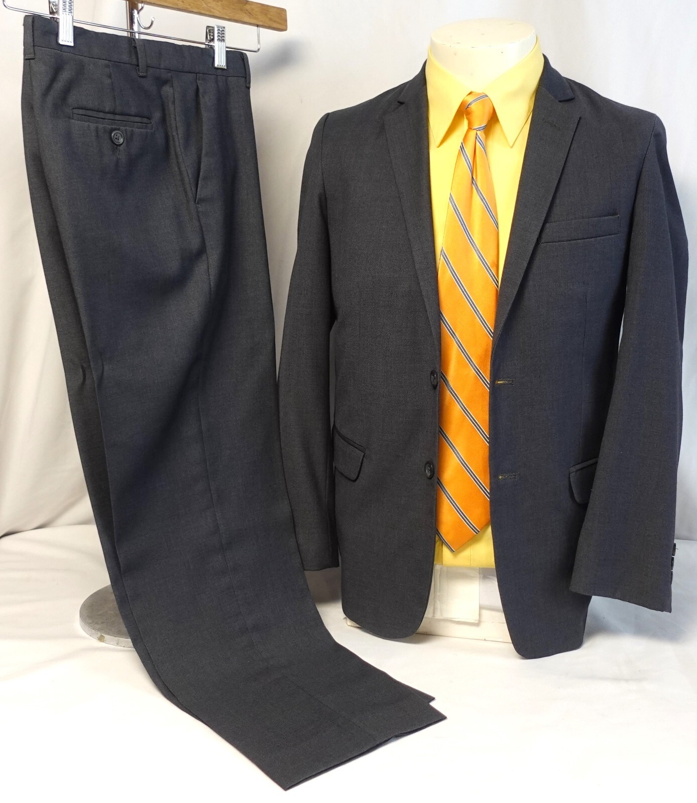 Calvin Klein Boys Charcoal Gray Suits 16R