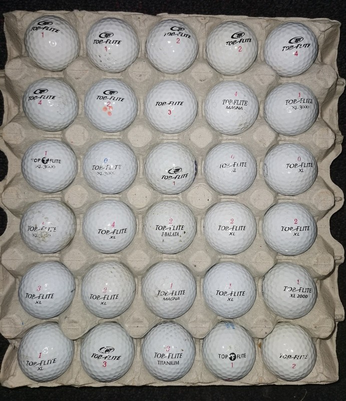 Top Flite Used Golf Balls Mixed X 30, Some Wear & Marks Free Postage To Ireland