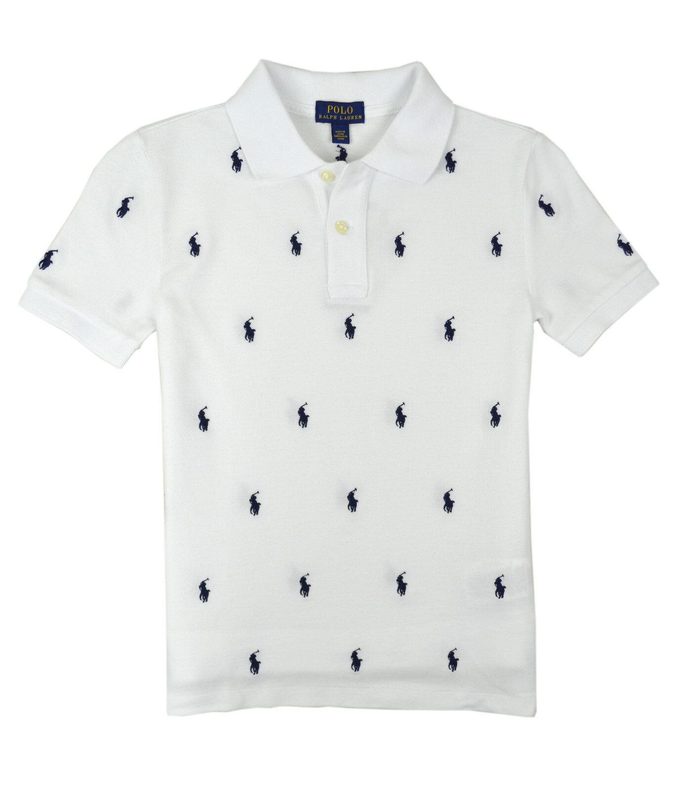 Details About Ralph Lauren Polo Boys Kids Classic-fit Allover Pony Polo  Shirt, L14-16, 9721-1