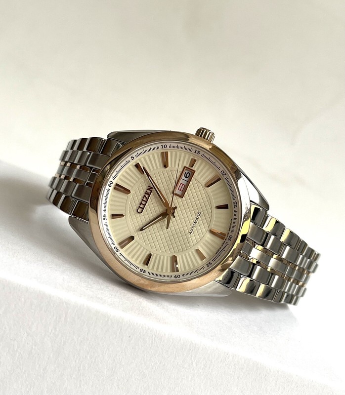 Pre-owned Citizen Automatic Watch Mechanical Sapphire Np4014-54p Rose Gold & Silver