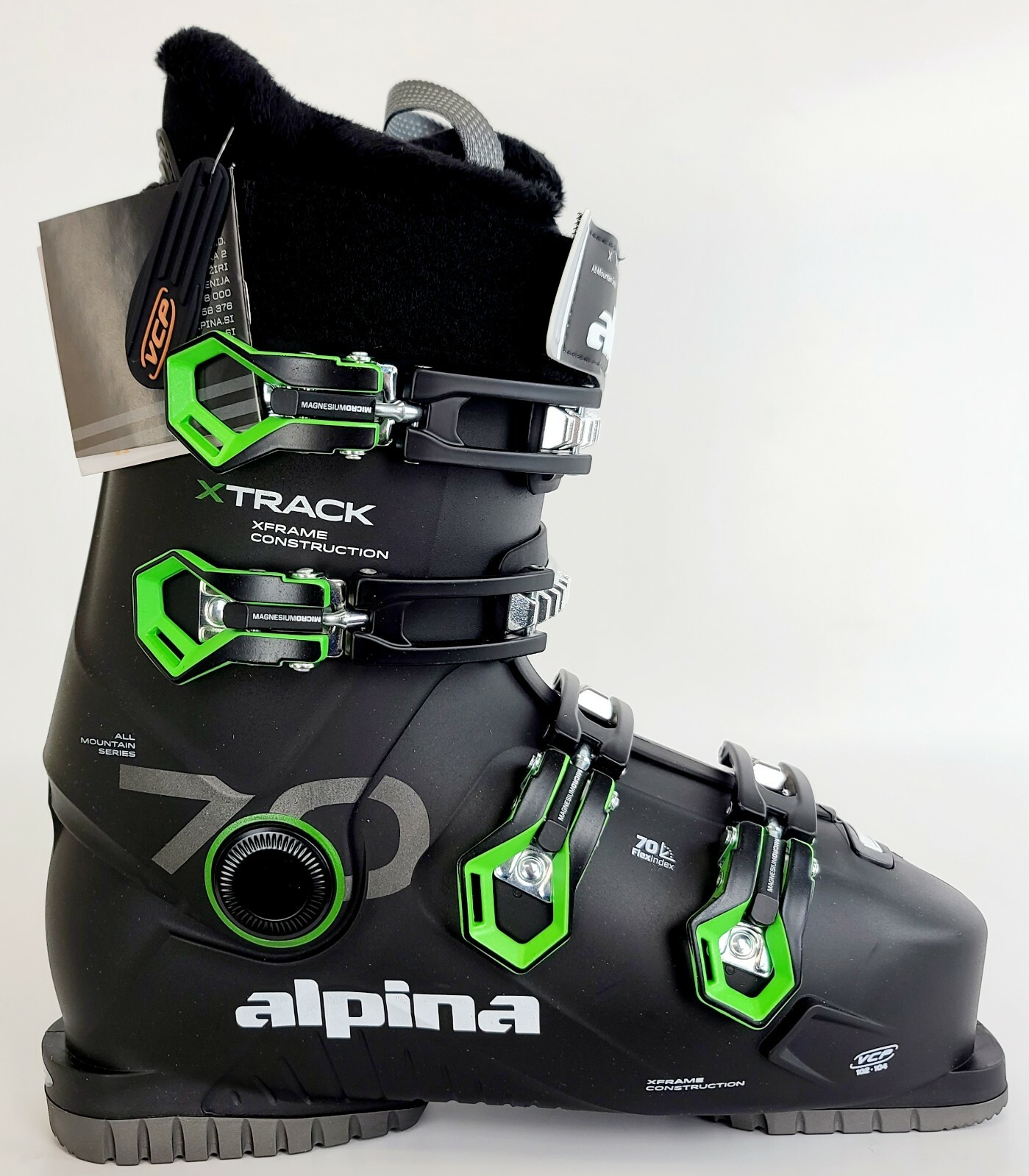 NEW $350 Men's Alpina XTrack 70 Black Green Ski Boots Various
