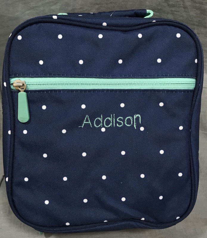 Pottery Barn Pb Teen Navy Pin Dot Gear Up Classic Lunch Bag