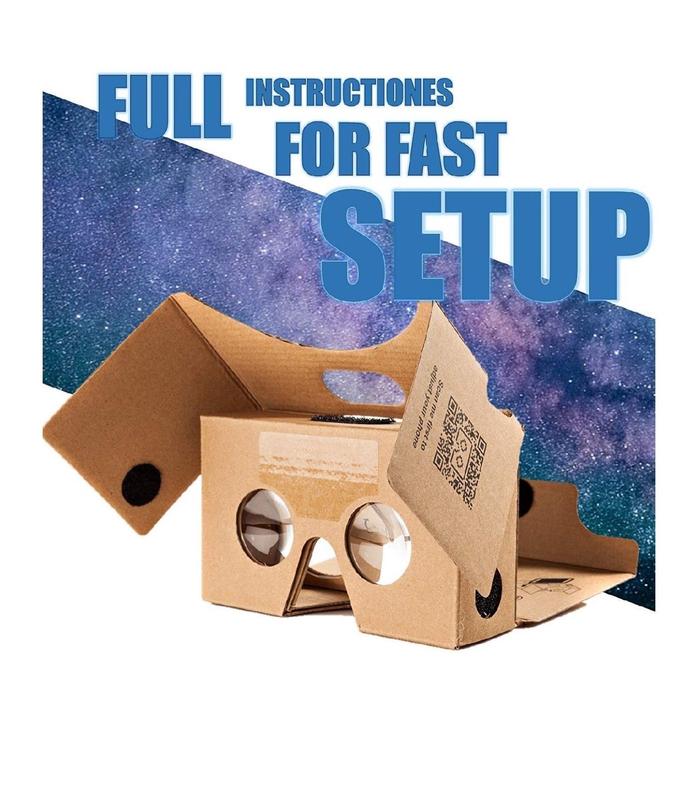 D-scope Pro Google Cardboard Kit with Straps 3D Virtual Reality fits up to 6