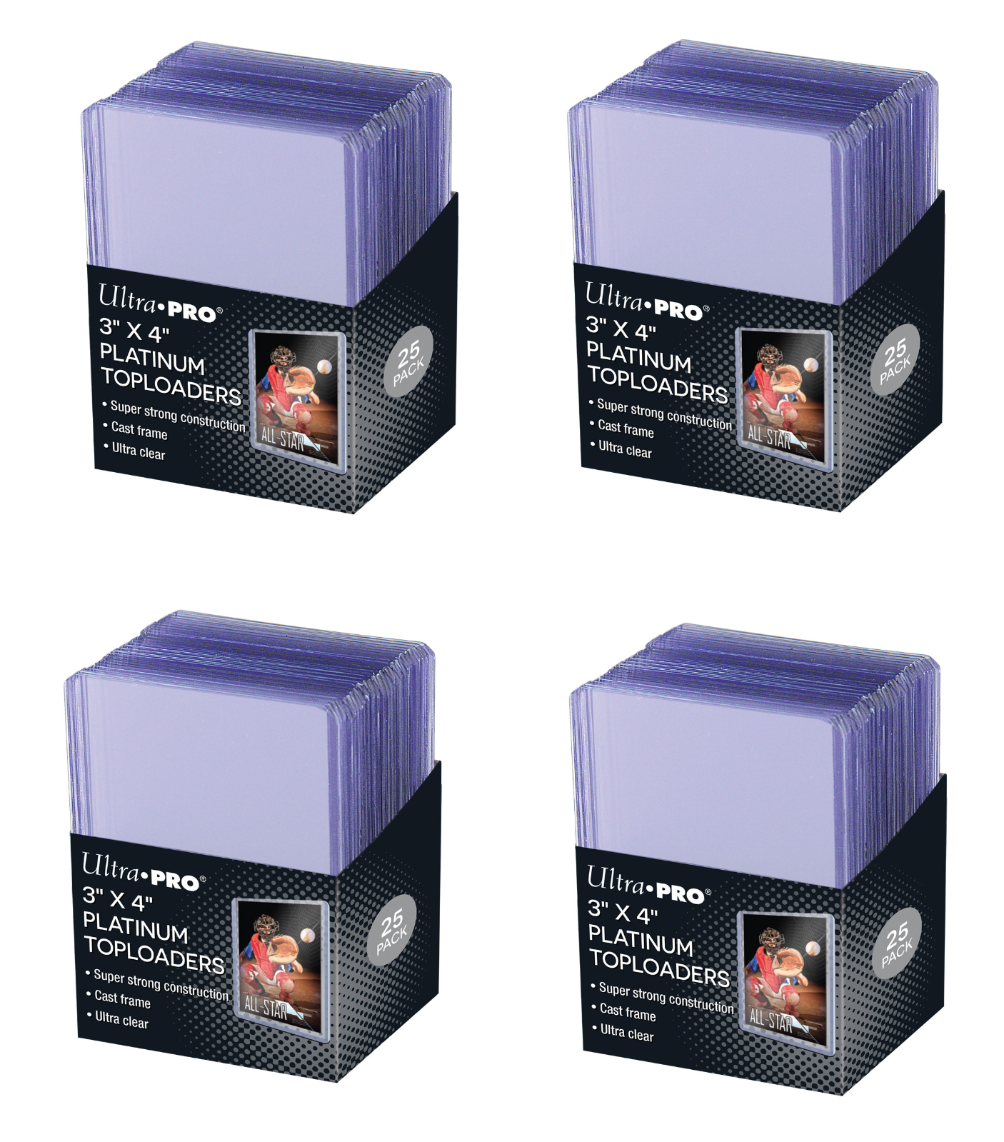 (100-Pack) Ultra-Pro Platinum Toploaders 35pt Card Holders Improved Super Strong