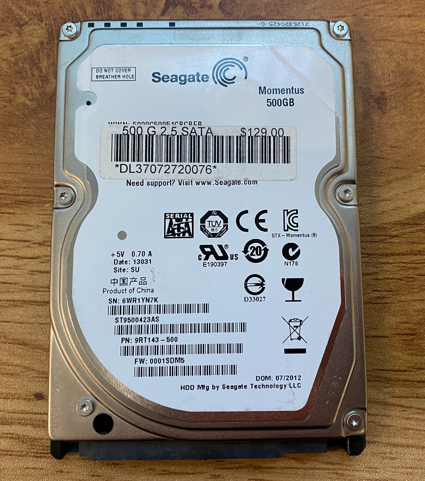 Seagate Momentus ST9500423AS 500 GB 2.5インチ内蔵ハードドライブ g6bh9ry Amazon.com: Seagate Momentus ST9500423AS 500 GB 2.5