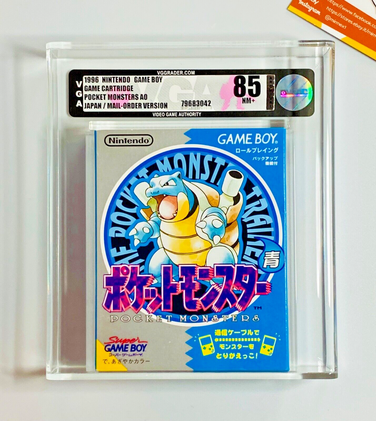 Pokemon VGA 85 1996 NINTENDO GAME BOY Pocket Monster Blue Pokemon VGA 85 1996 NINTENDO GAME BOY Pocket Monster Blue