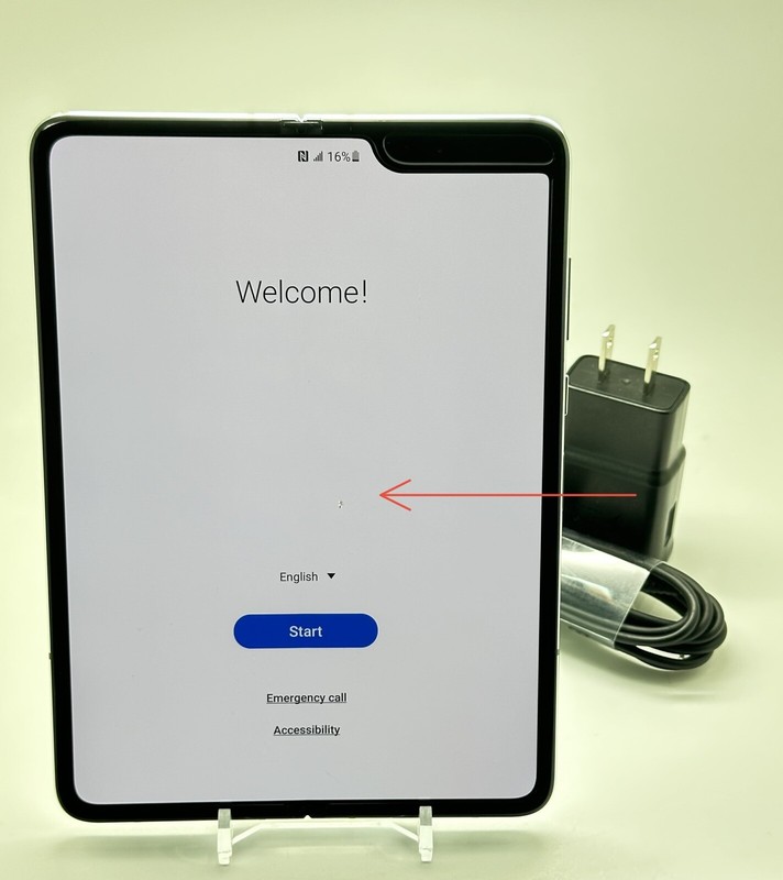 Samsung Galaxy Fold 512GB SM-F900U AT&T Unlocked Silver C Gr