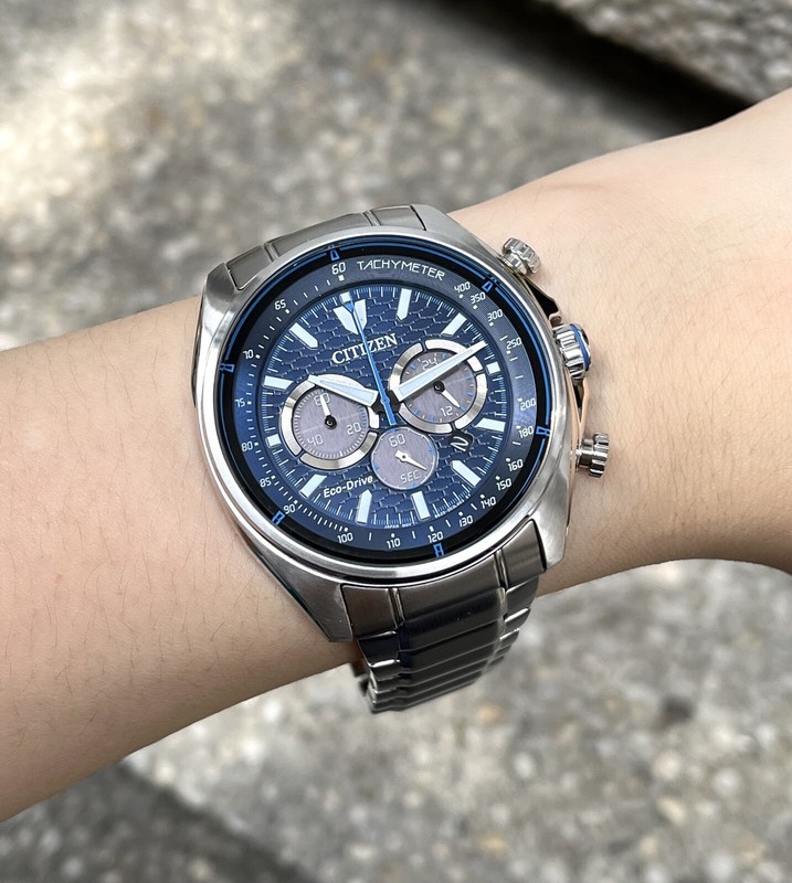 New! Citizen Eco-Drive Watch CA4560-81L Chronograph Blue Dial