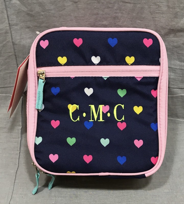 Pottery Barn Kids Navy Heart Mackenzie Classic Lunch Box Cmc