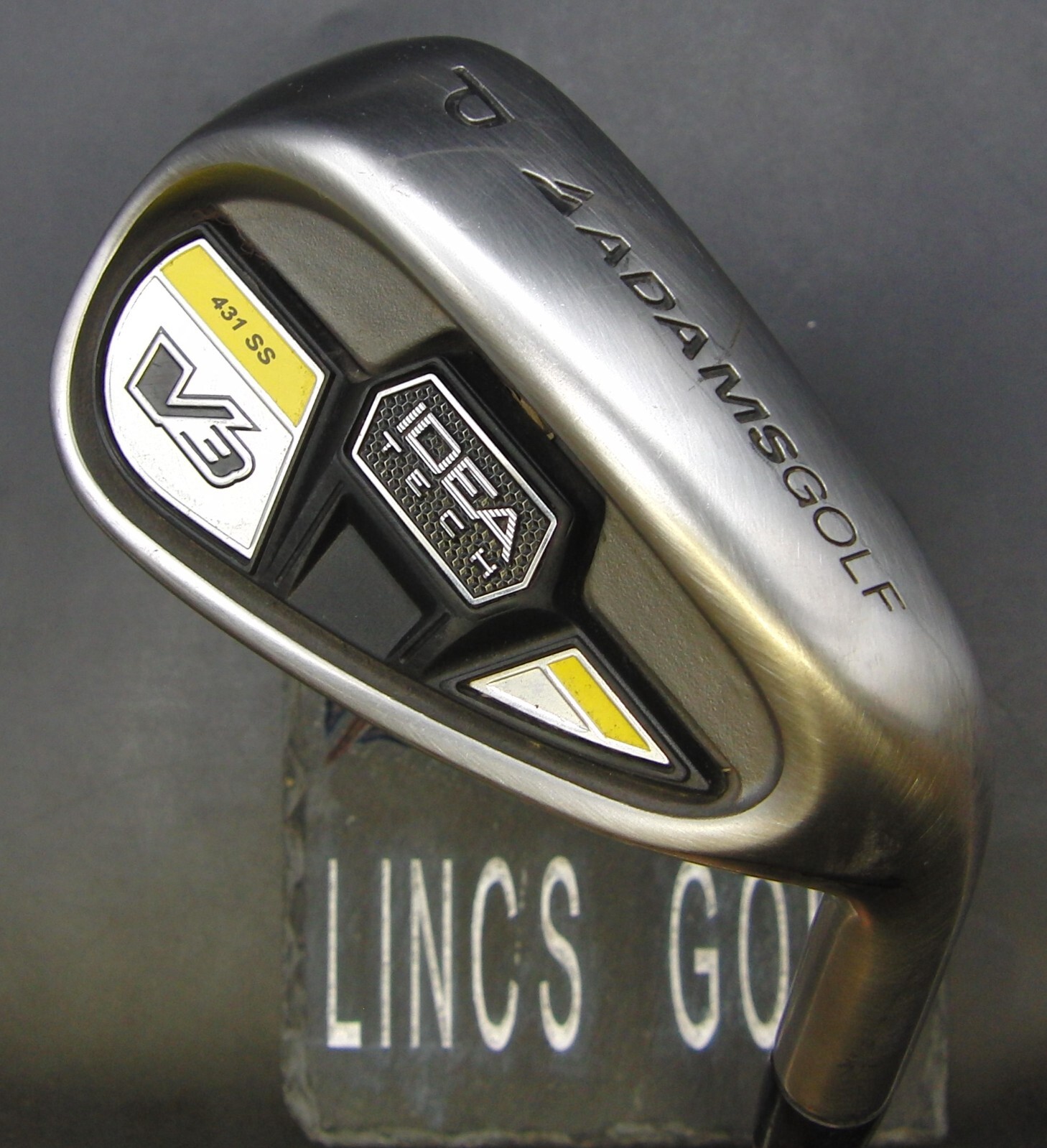 Adams Golf V3 Idea Tech 431 SS Pitching Wedge Regular Steel Shaft Lamkin Grip Adams Golf V3 Idea Tech 431 SS Pitching Wedge Regular Steel Shaft Lamkin Grip