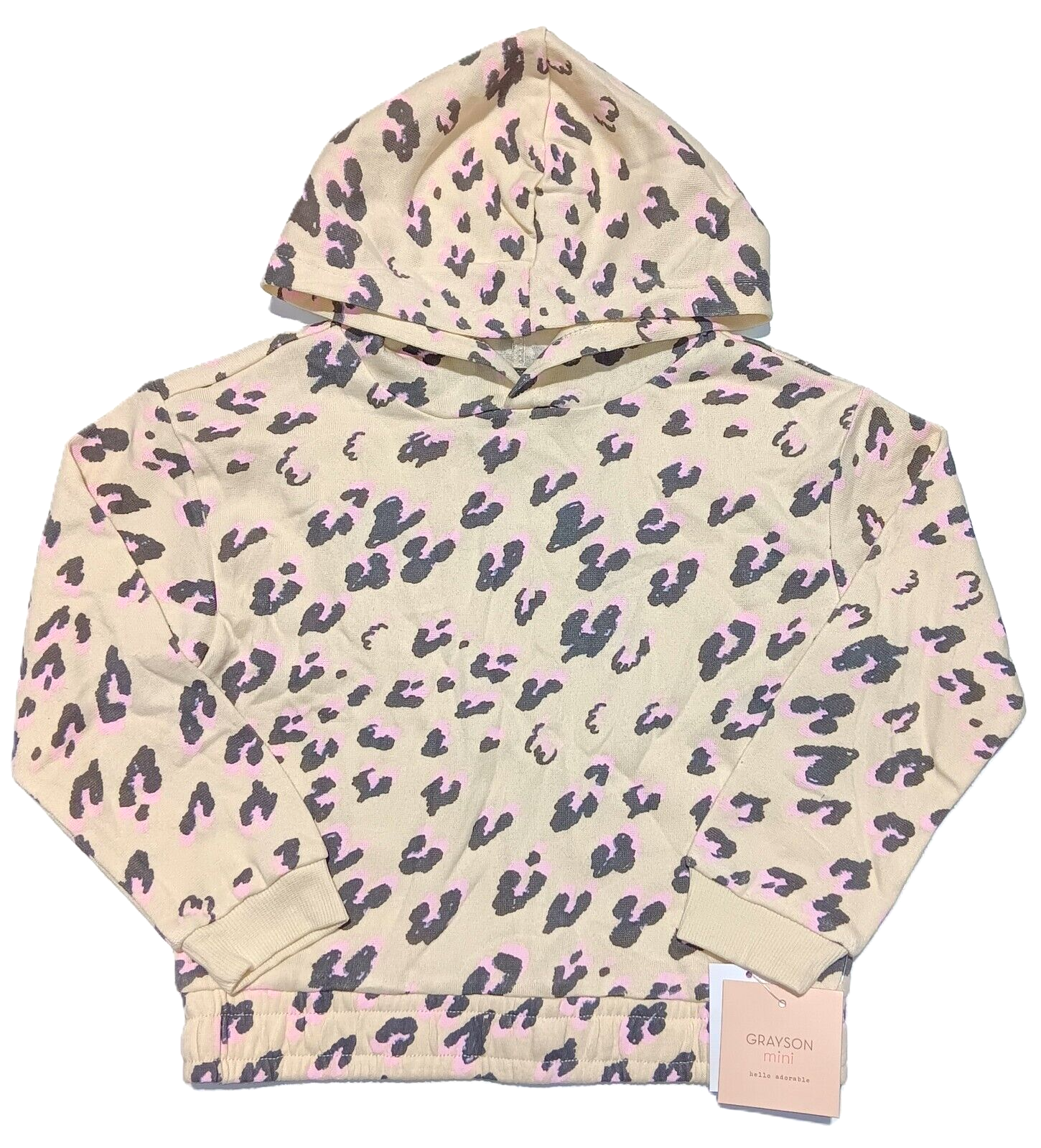 Grayson Mini Toddler Girls 4T Cream Leopard Print Long
