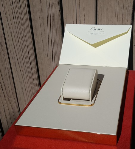 Cartier ~ Flat Tan Leather with Brass Exterior Watch Display - 8.5