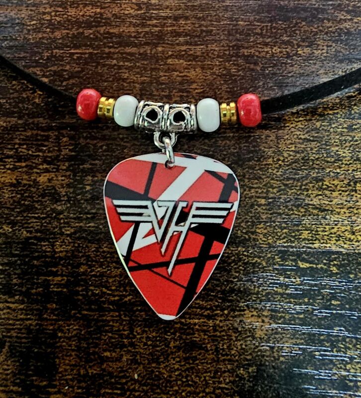 Handmade Van Halen Aluminum Guitar Pick Necklace