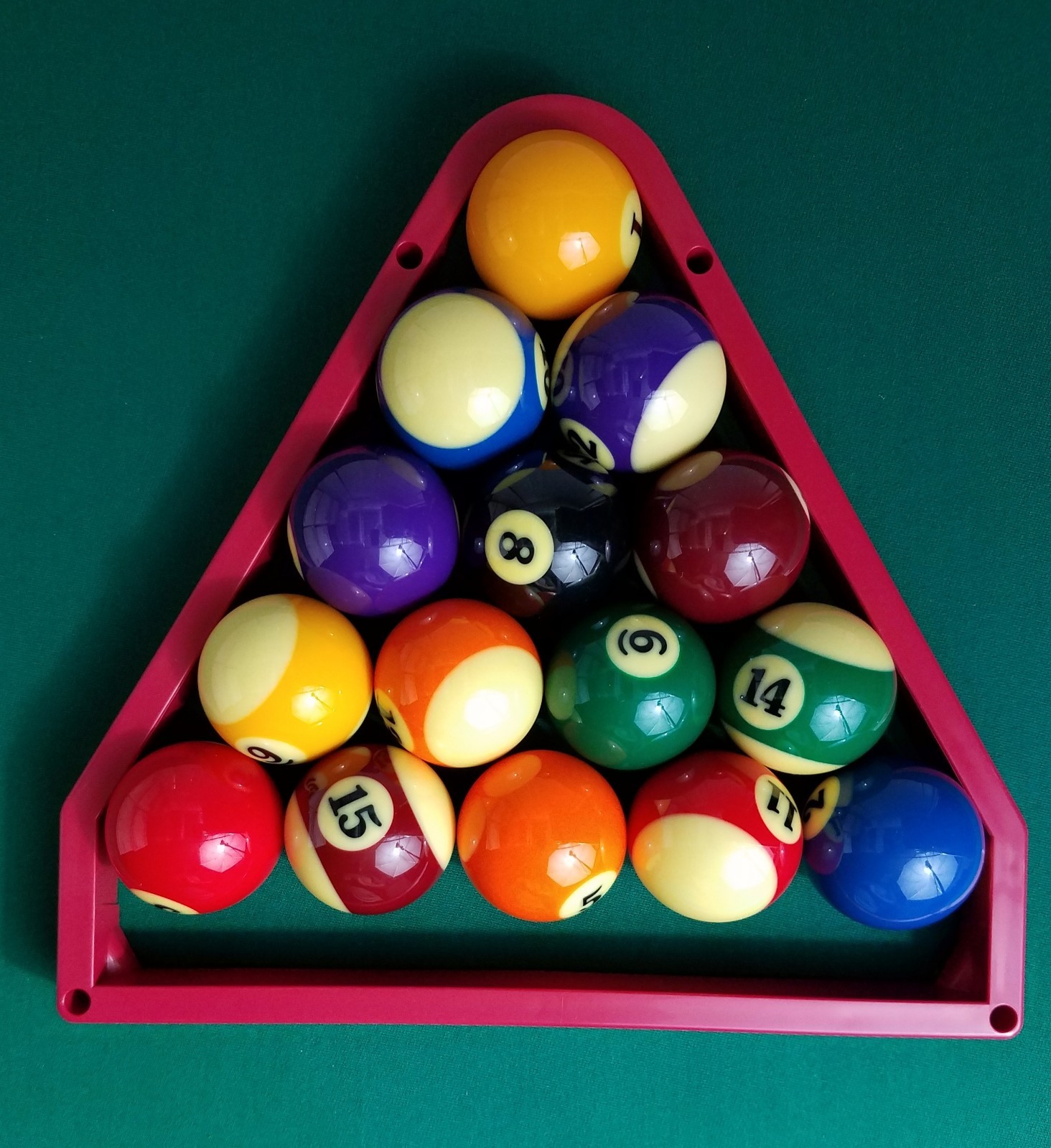 VICE RACK billiard ball rack - pool ball rack - 8-ball rack - Red ABS plastic