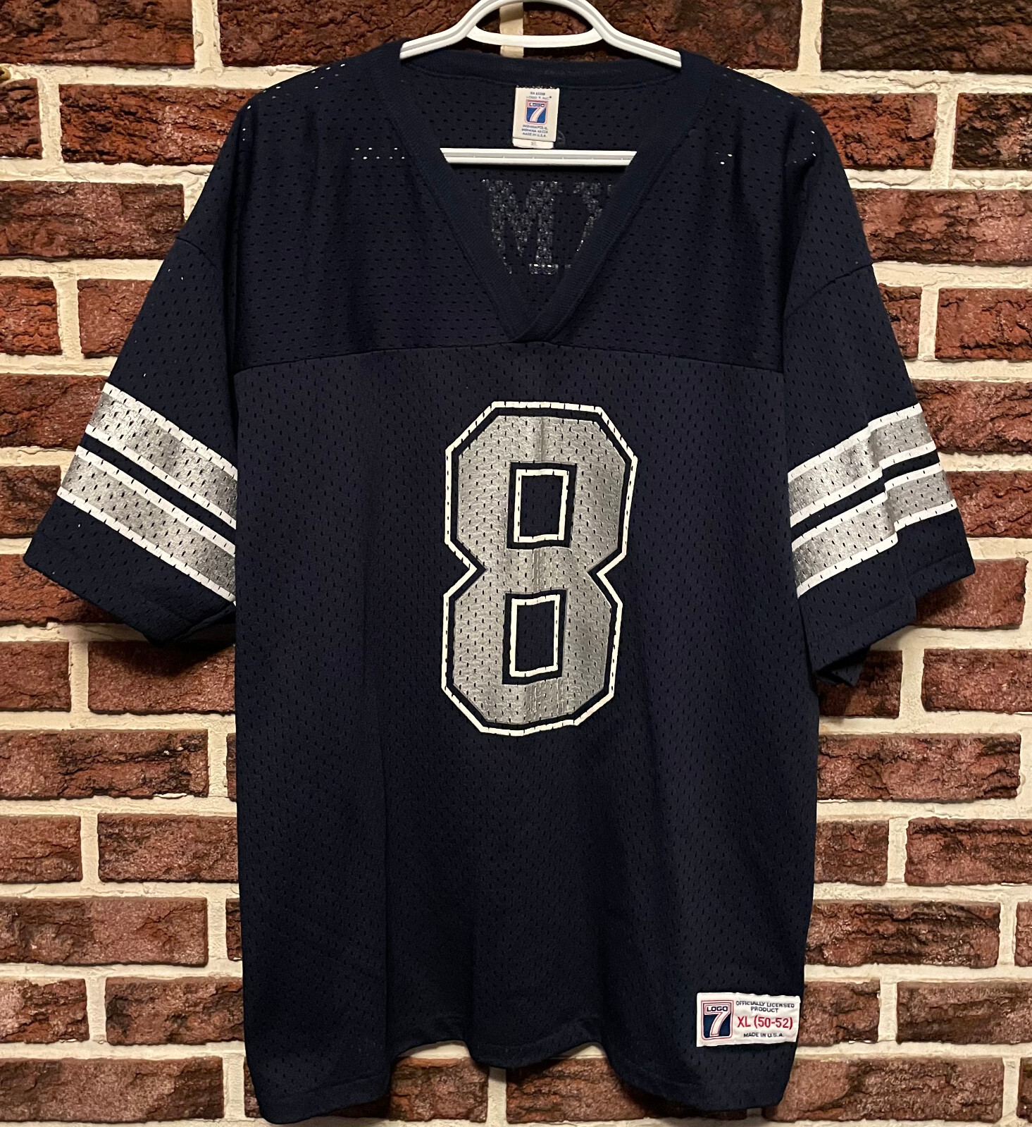 NOS! Vtg 90s Logo 7 DALLAS COWBOYS Jersey TROY AIKMAN Mens