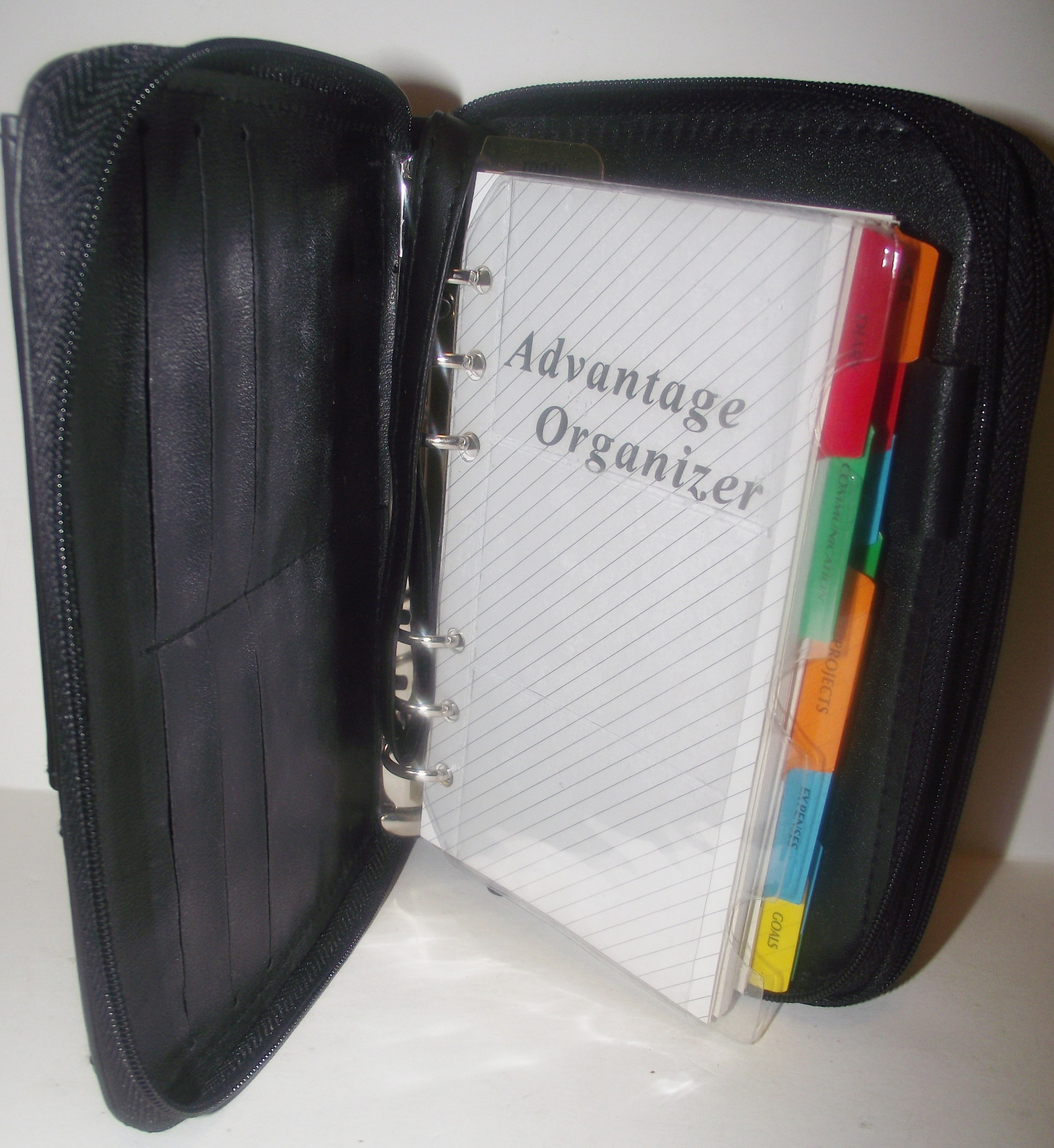 Personal Organizer Black Faux Leather River Ridge Address book Phone Holder NEW