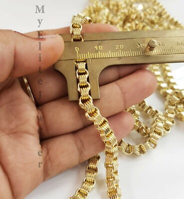 Pre-owned My Elite Jeweler 10k Yellow Gold Byzantine Chain Necklace 18" - 30" Inch 5mm Real 10kt For Men's